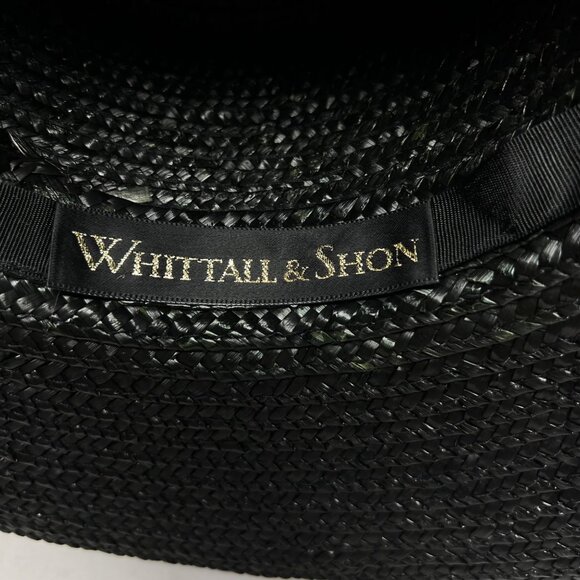 Whittall & Shon Womens Black‎ Wide Brim Hat Red Floral Derby Event - Picture 11 of 11
